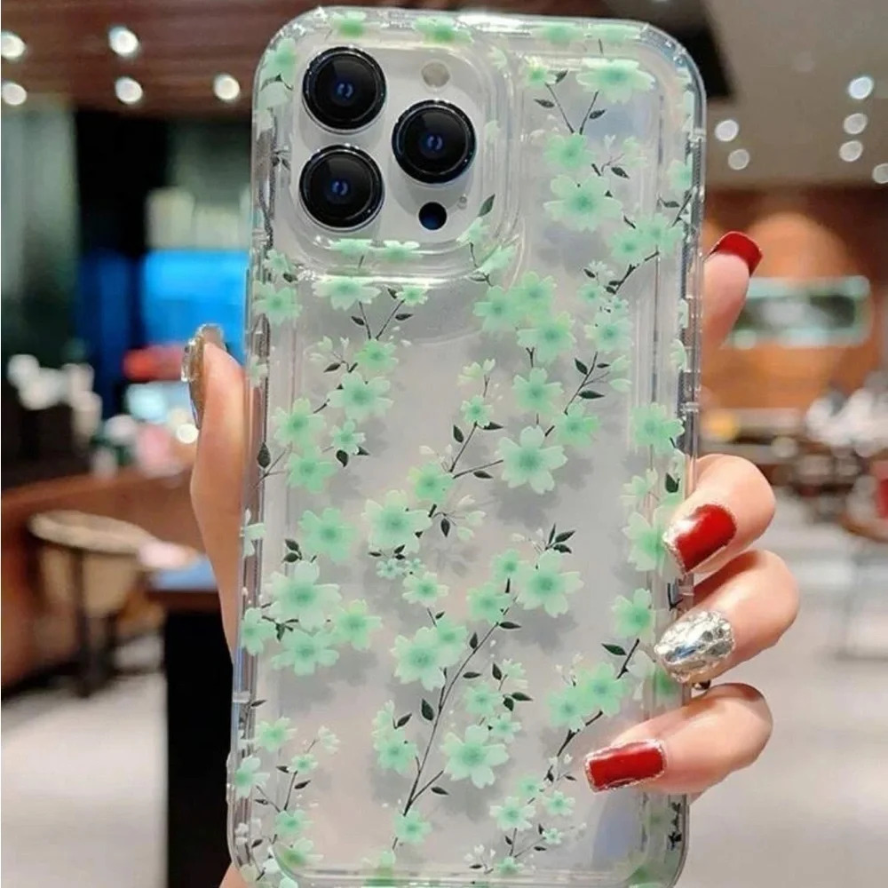 ⚠️Clearance iPhone 15/Pro/Pro Max Green Floral Phone Case - Picture 2 of 3